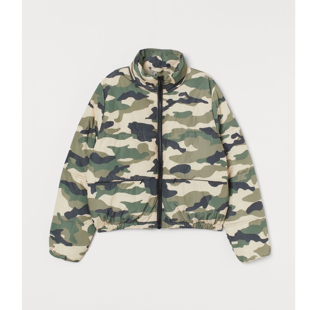 H&M Light Khaki Green Padded Jacket - Picture 7 of 8